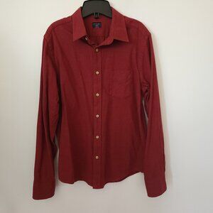 Untuckit 100% Cotton Red Flannel Button Down Long Sleeve Slim Fit Shirt